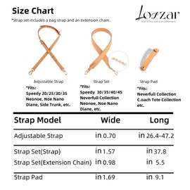 Replacement Bag Strap Fit for Neverfull Diane and More, Leather Shoulder Straps, 1.6 inches W, 37.8 inches L, with 5.5 Inch Gold Extension Chain(Strap Set, Beeswax)