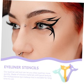 Healeved 3pcs Eyeliner Stencils Reusable Eye Makeup Tool for Women Multi-functional Eyeshadow Guide Eyeliner Applicator Comfortable Easy to Clean for All Makeup