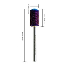 Spontaneous Beauty Premium Safety Nail Carbide Smooth Round Top 3/32" Shank (Medium - M, Purple - Large Barrel)