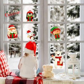 Kina - UVNT0213 80 x 30 cm Christmas Window Stickers Christmas Kit Merry Christmas Happy New Year Showcases Stores Transparent Removable Repositionable