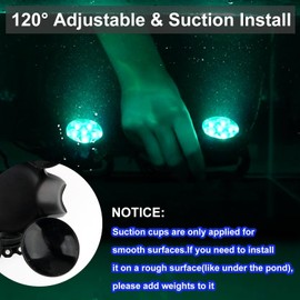 T-SUN RGB Pond Light, Submersible Pond Lights LED Underwater Lights Color Changing Spotlight Remote Control IP68 Waterproof Fish Tank Lights for Aquarium Fountain Pool (3 Lights-RGB)
