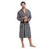 FashGudim Men's Cotton Lightweight Thin Short Dressing Gown Checked Summer