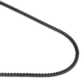 TruTi Black Titanium 2MM Curb Link Necklace Chain 32"