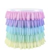 14ft Rainbow Tutu Tulle Table Skirt for Rectangle Round Tables
