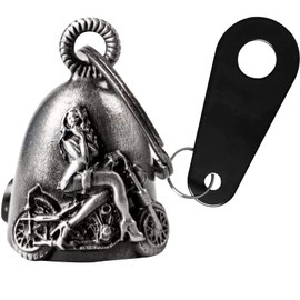 Women Motorcycle Rider Motorcycle Bell Keychain for Biker Men Women with Bell Hanger, Ride Riding Bell Motorcycle Accessories Spirit Bell for Good Luck, Motorcycle Gift Charm, Road Demon Bell