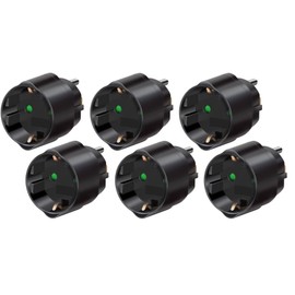 Pack of 6 Brennenstuhl Travel Plug/Adapter Protective Contact for USA, Japan, Black, 1508550 (6, Adapter USA)