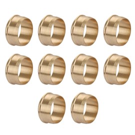 YTKavq Brass Compression Sleeves Ferrules，6mm Tube OD Brass Compression Fitting Brass Tube Fittings (10 Pcs)