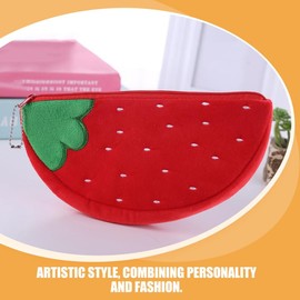 Healeved 3 Pieces Fruit Shape Pencil Case Purse Bag School Girl Watermelon Lemon Strawberry Cute Kids Purse for Girls Small