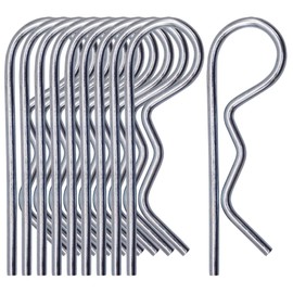SKIR'CO (10 pcs) Zinc Plated Steel Spring Cotter Pins 2 mm, Ring R Clips, R Shaped Spring Cotter Pin