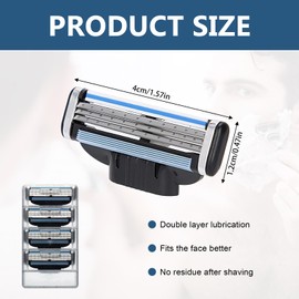 Pack of 40 Compatible Mach 3 Razor Blades Compatible Mach 3 Compatible Mach3 Razor Blades with Triple Blade Not Compatible with Fusion 5 Razors Manual Hairdressing Blades for Men