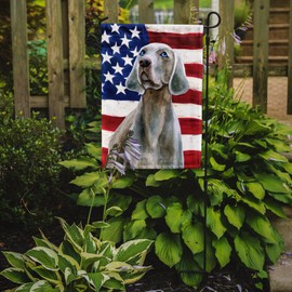 Caroline's Treasures BB9674GF Weimaraner Patriotic Flag Garden Size, Small, Multicolor