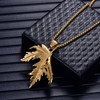 Heavstjer Women's 18K Gold Stainless Steel Inverted Maple Leaf Pendant