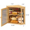 viewcare Corner Bread Box for Kitchen Counter, Bamboo Wood Large