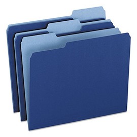 Pendaflex 15213NAV Colored File Folders, 1/3 Cut, Letter Size, Navy, 100/Box