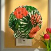 Nightlight Hibiscus Coastal Scallop Shell Decoupage Shell Art Light- Beach