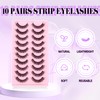 10 Pairs False Eyelashes Natural Russian Strip Lashes Fluffy False
