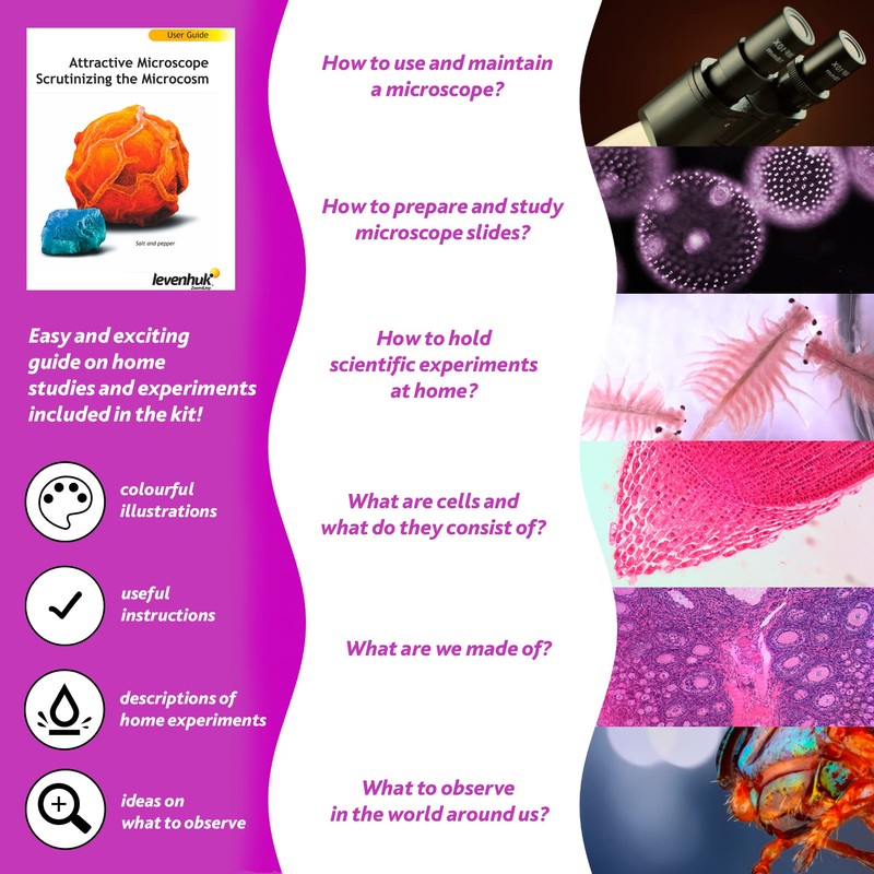 Levenhuk LabZZ M101 Amethyst STEM Microscopio per Bambini con Zoom