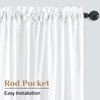 HOMEIDEAS Non-See-Through White Privacy Sheer Kitchen Curtains, 30 X 36