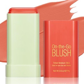 Palo de Rubor para Mejillas - Crema de Maquillaje Rubor Varita, Solid Moisturizer Stick para Mejillas Tinte, Natural Blendable Impermeable Coreano... 