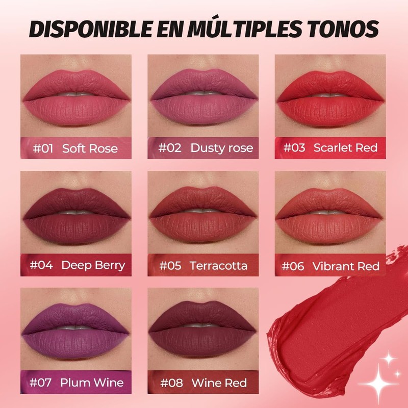 ULTRAMO Labial Líquido Mate Labial Matte de Larga Duración 8