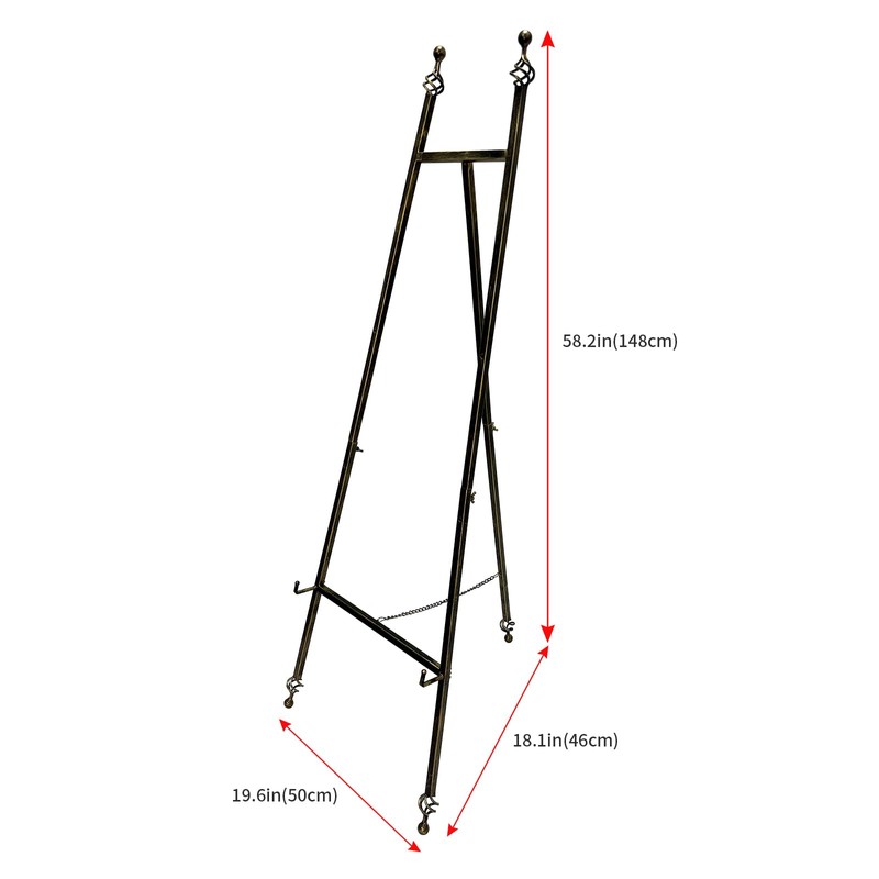 Metal Easel Stand with Chain Support for Mirror,Iron Floor Easels