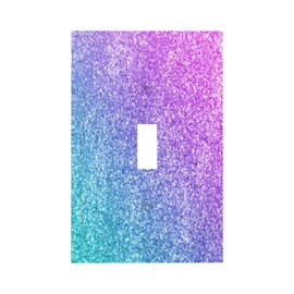 LuHuoLu Decorative Switch Plate Covers Gillter Purple Pink Blue Gradient Sparkle 1 Gang Light Switch Cover Plate Single Toggle Wall Plate Outlet Covers Wall Plate Faceplate for Bedroom Home Decor