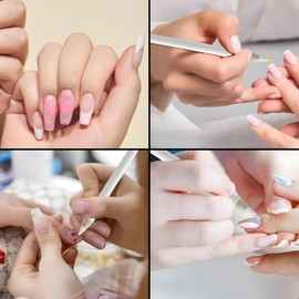 Pack of 2 White Nail Pencils Nail Whitening Pens French Art Manicure Pen DIY Dot Line Pattern Nail Art Supplies DE White DE Pen DIY (8.5 cm)