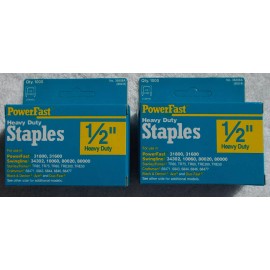 Heavy Duty (2) NEW Powerfast 1/2'' Heavy Duty Staples 36808A (1000 Count Box)
