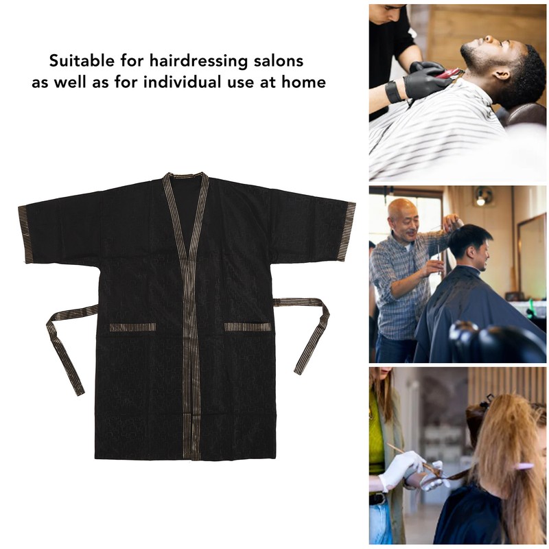 Haircut Gown with Pocket Short Sleeve Professional Belt Grooming Work