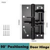 2-Pack 3-in-1 Stainless Steel Self-Closing Spring Door Hinges with 90°