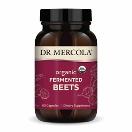 Dr. Mercola Suplemento dietético de remolacha fermentada orgánica, 30 porciones (60 cápsulas), sin OMG, sin soja, sin gluten, USDA orgánico