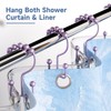 Titanker Shower Curtain Hooks Rings, Rust-Resistant Metal Double Glide Shower