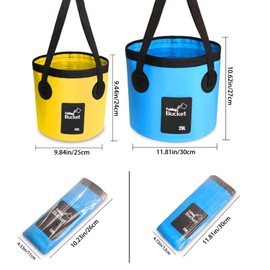 12L 20L Premium Folding Water Bucket, Outdoor Lightweight Portable Collapsible Bucket for Camping Traveling Picnic Hiking Fishing Boating Gardening Car Washing (12L, Black)