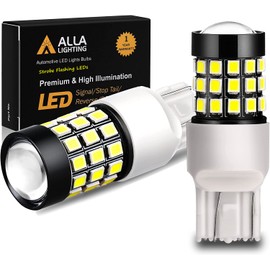 Alla Lighting Upgraded T20 7440 7443 Strobe LED Brake Stop or Back-up Reverse Lights Bulbs, 6000K Xenon White, 7441 W21W 7440LL 7443LL Flashing Lamps Replacement