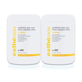 estheSKIN Facial Massage Cream for European Skin Care, 33.8 fl oz, 1000 ml (Vitamin, 2 Pack)