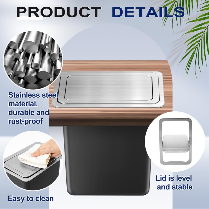 Leinuosen 2.6 Gallon / 10 Lite Embedded Trash Can with