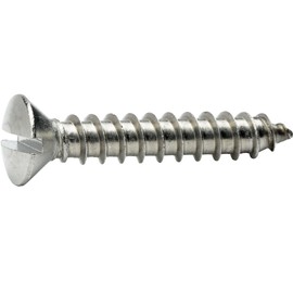 #10 x 1" Oval Head Sheet Metal Screws, Slotted Drive, Stainless Steel 18-8, Fully Threaded, Stainless Steel, Self-Tapping, Quantity 50