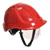 Portwest PW54 Endurance Plus Visor Workwear Safety Helmet Red