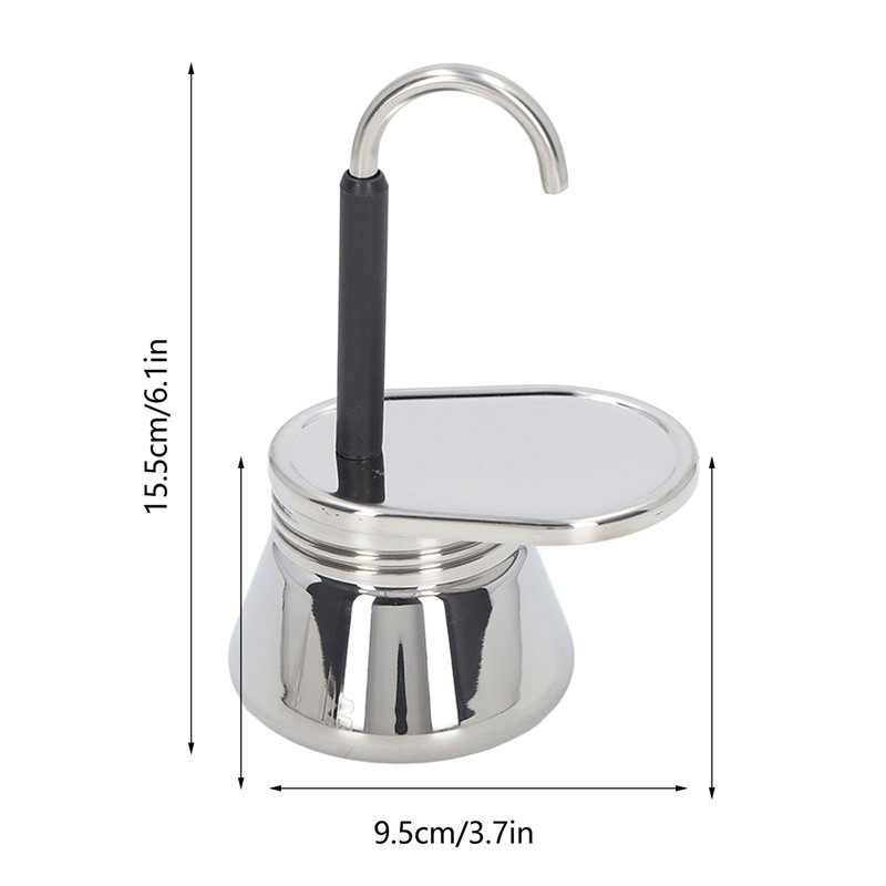 Single Spout Mocha Pot Stainless Steel Lightweight Italian Coffee Maker