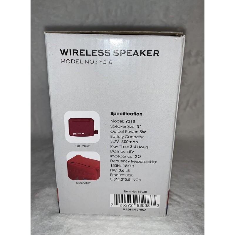 Yoco Wireless Speaker Bluetooth Model Y318, Color Blue