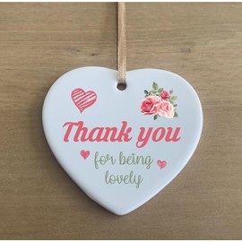 the sticker studio ltd Thank You For Being Lovely Quote Friends Ceramic Novelty Plaque Sign Gift cr48