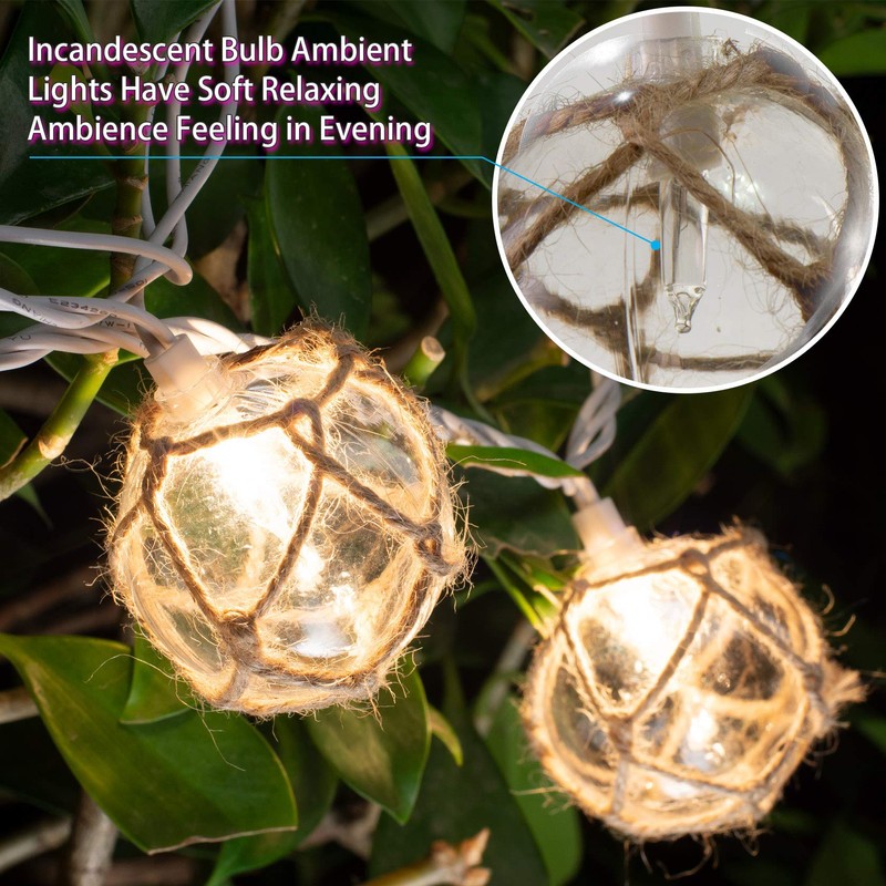 Nautical Fish Float String Lights Outdoor, Beach String Lights Set