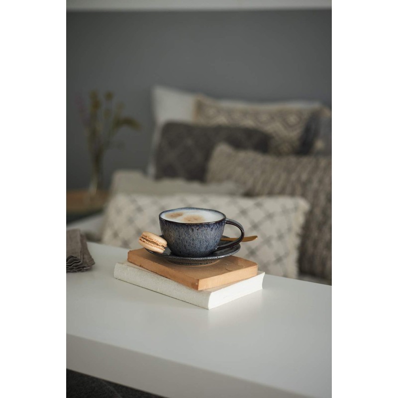 LEONARDO HOME 18590 Matera Ceramic Saucer 15 cm Anthracite, Charcoal