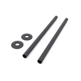 VANCOCO Pipe Tails Antique Brass 15mm X 300mm Radiator Pipe Collars Decoration Floor Plates Anthracite Colour (Pair)