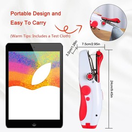 Handheld Sewing Machine, Mini Portable Electric Sewing Machine for Beginners Adult, Easy to Use and Fast Stitch Suitable for Clothes,Fabrics, Cutains,DIY Home Travel (White)