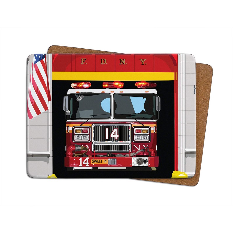 Leslie Gerry New York Fire Department Set of 4 Table