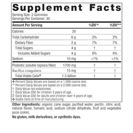 Nordic Naturals Gomitas probiotocas para nios - 1.5 Billion Cultivos Vivos en Mezcla Sinrgica de Fibra Prebitica Sabor Ponche de Bayas, 60 gomitas    