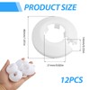 12-Pack White Plastic Radiator Pipe Covers, Durable PVC Pipe Collars,