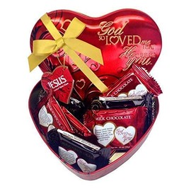 SCRIPTURE CANDY Reaching The World One Piece At A Time! God So Loved Me Heart Tin - Large