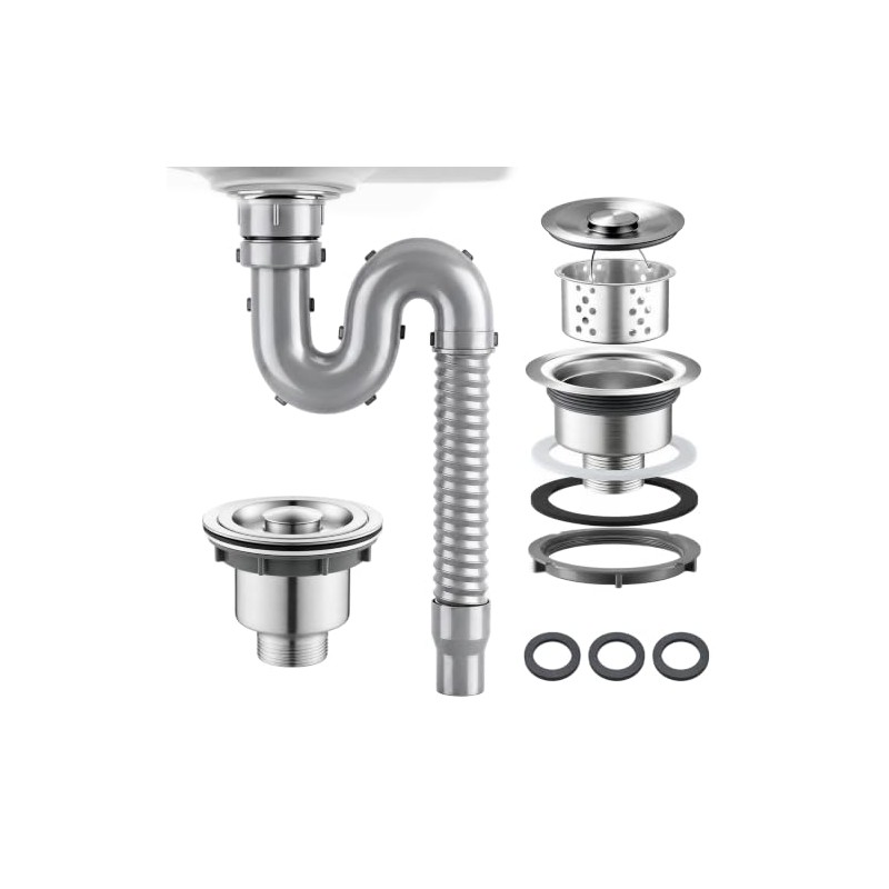 Kit de Desagüe para Lavabo de Baño, 0.8M Tubo de